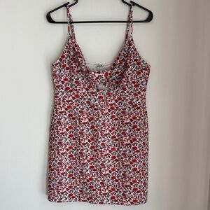 Abercrombie & Fitch Floral Spaghetti Strap cut out mini Dress Womens LP EUC date